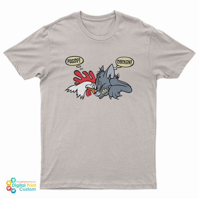 Vintage 1993 No Fear Pussy Vs Chicken T-Shirt