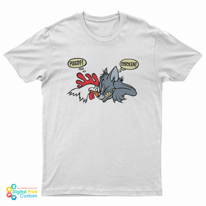 Vintage 1993 No Fear Pussy Vs Chicken T-Shirt