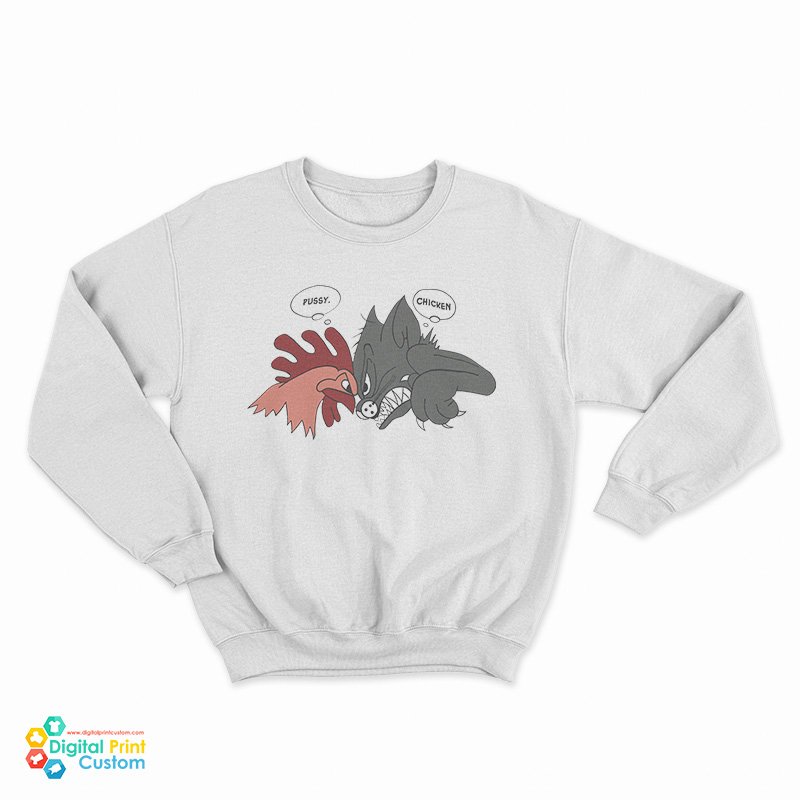 Vintage Pussy Vs Chicken Single Stitch Sweatshirt