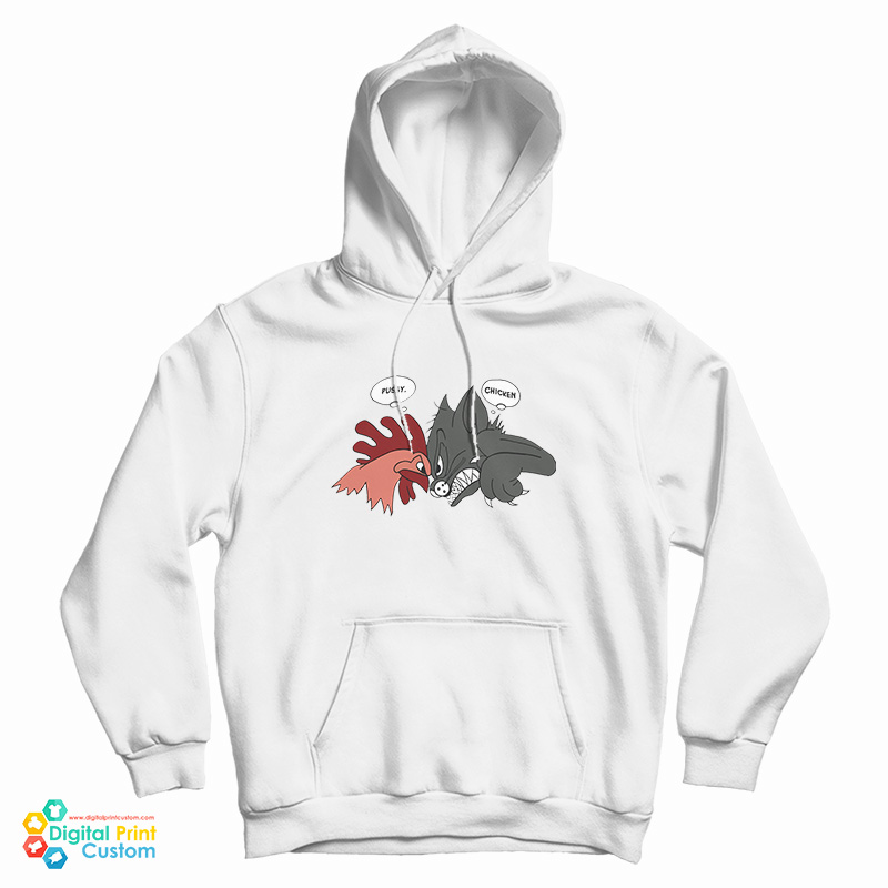 Vintage Pussy Vs Chicken Single Stitch Hoodie