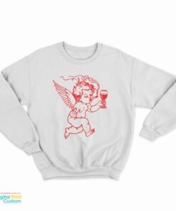 Cupid Don’t Care Middle Finger Smoking Drink Wine Sweatshirt