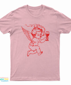 Cupid Don’t Care Middle Finger Smoking Drink Wine T-Shirt