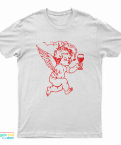 Cupid Don’t Care Middle Finger Smoking Drink Wine T-Shirt