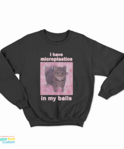 I Have Microplastics In My Balls Cat Meme Sweatshirt