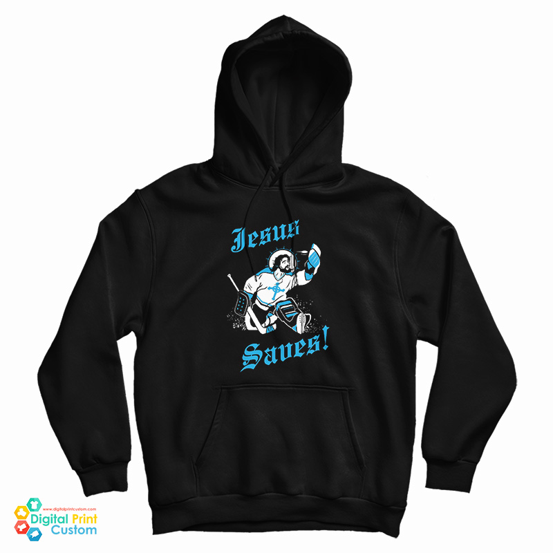 Jesus Saves Hockey Hoodie