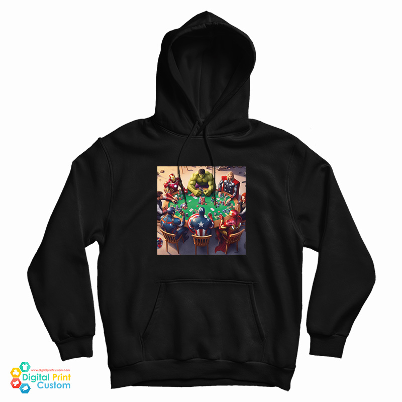 Marvel Characters Playing Poker Hoodie