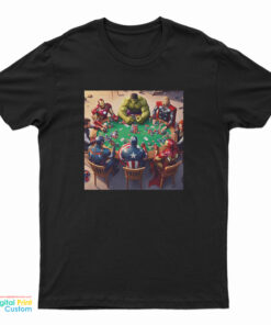 Marvel Characters Playing Poker T-Shirt