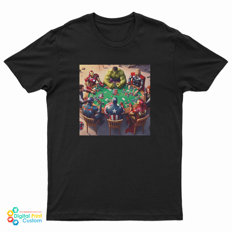 Marvel Characters Playing Poker T-Shirt