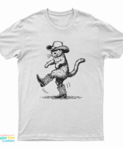 Cute Cat With Cowboy Hat And Boots Cowgirl Western Country T-Shirt