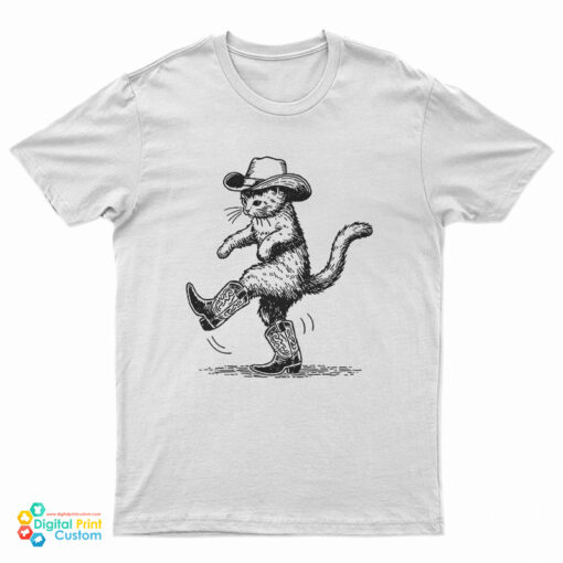 Cute Cat With Cowboy Hat And Boots Cowgirl Western Country T-Shirt