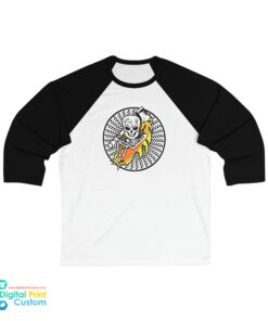 Nick Andopolis Freaks And Geeks Skull 3/4 Sleeve Baseball T-Shirt
