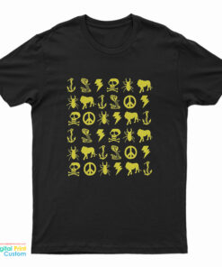 Golden Funny Symbol Skull Snake T-Shirt