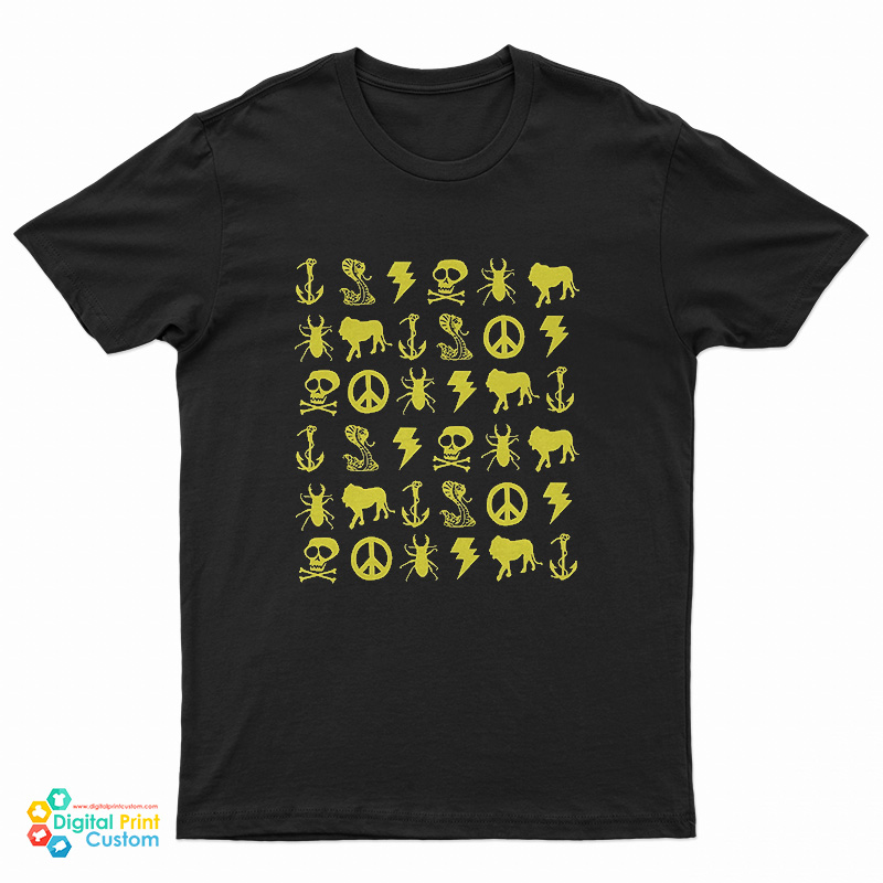 Golden Funny Symbol Skull Snake T-Shirt