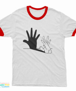 Rabbit Hand Shadow Ringer T-Shirt