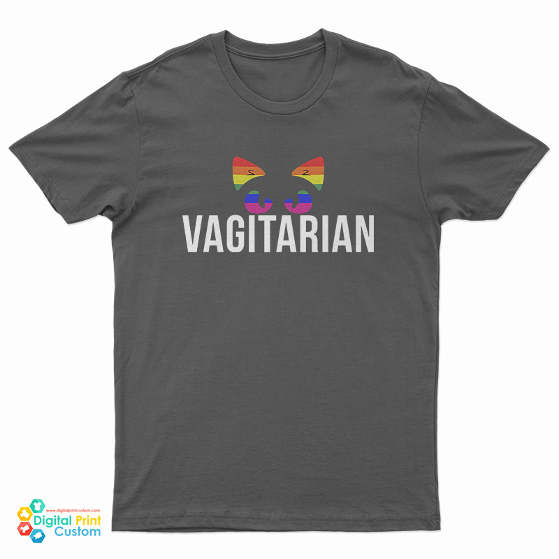 Vagitarian Cat Rainbow T-Shirt