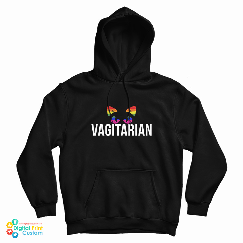 Vagitarian Cat Rainbow Hoodie