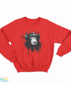 Monkey With Headphones Sweatshirt