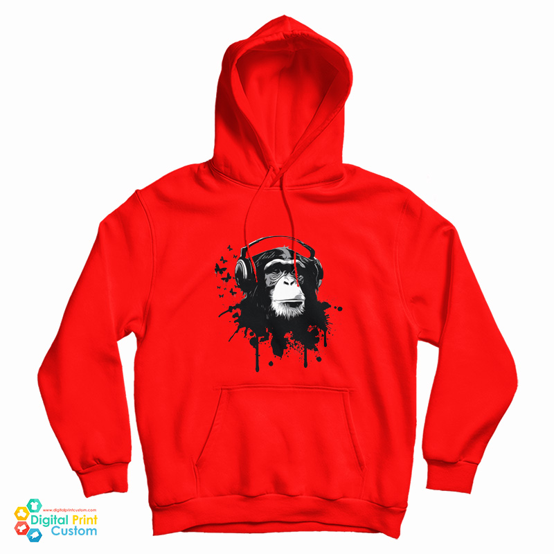 Monkey With Headphones Hoodie