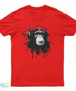 Monkey With Headphones T-Shirt