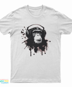 Monkey With Headphones T-Shirt