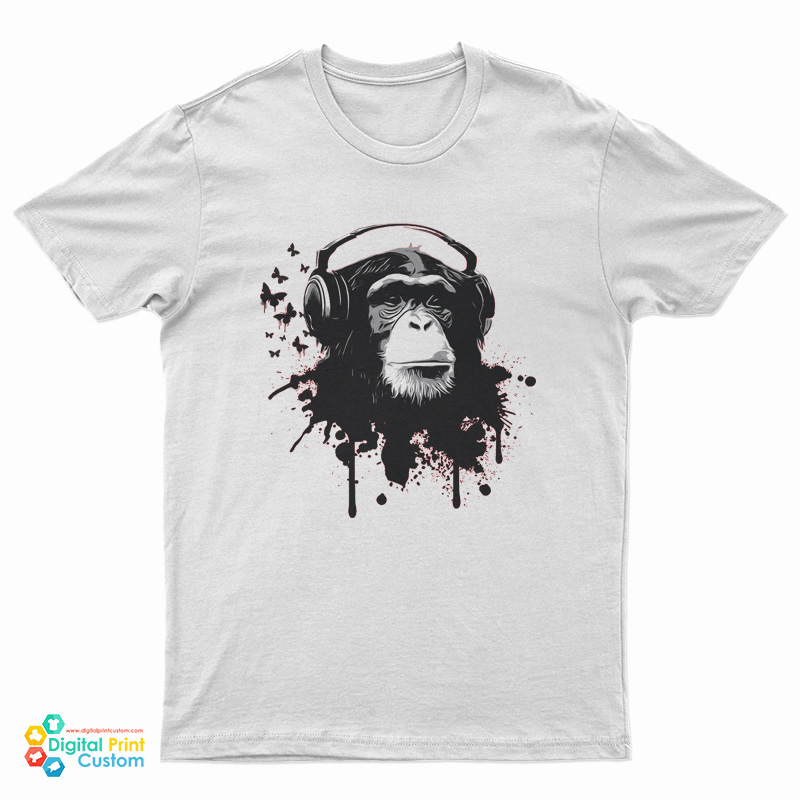 Monkey With Headphones T-Shirt