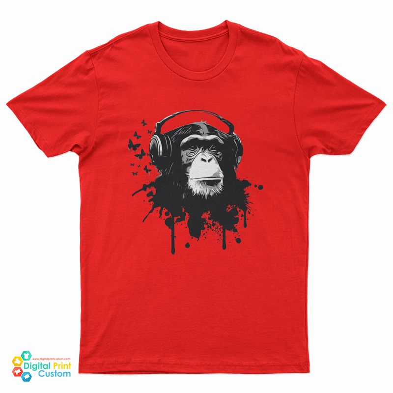 Monkey With Headphones T-Shirt