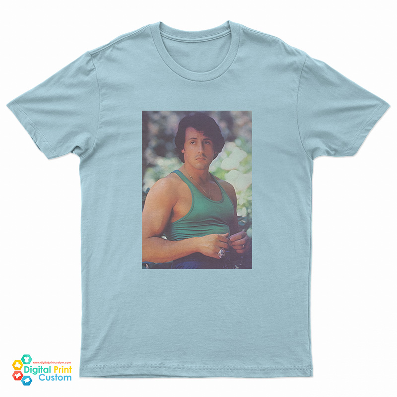 1977 Sylvester Stallone In Green Tank Top T-Shirt