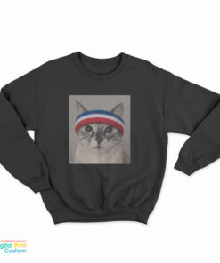 Cat With Terry Heaband Sweatshirt