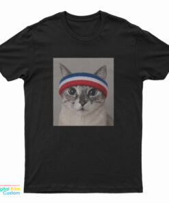 Cat With Terry Heaband T-Shirt