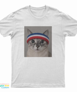 Cat With Terry Heaband T-Shirt