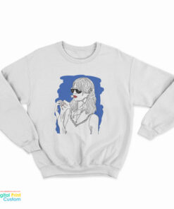 Midnight Blue Muse Beautiful Girl Illustration Sweatshirt