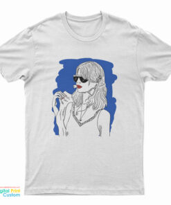 Midnight Blue Muse Beautiful Girl Illustration T-Shirt