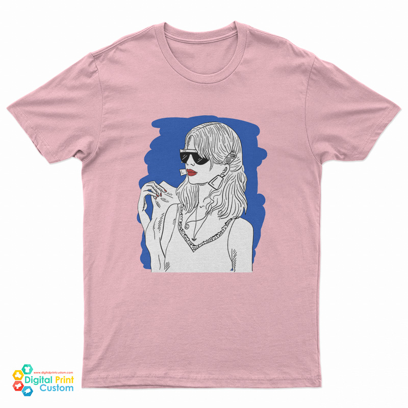 Midnight Blue Muse Beautiful Girl Illustration T-Shirt