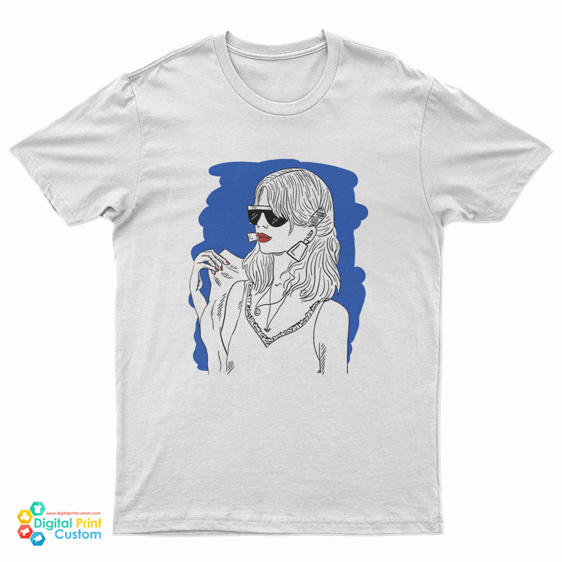 Midnight Blue Muse Beautiful Girl Illustration T-Shirt