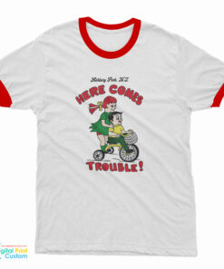 Ashbury Park N.J Here Comes Trouble Ringer T-Shirt