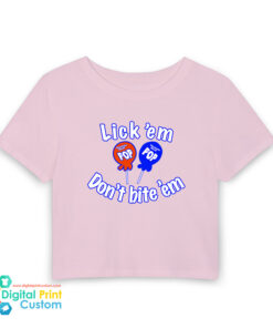 Bella Hadid Tootsie Roll Pop Lick 'Em Don't Bite 'Em Baby Tee