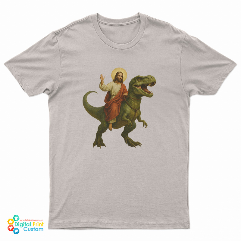 Jesus Riding A Dinosaur T-Shirt