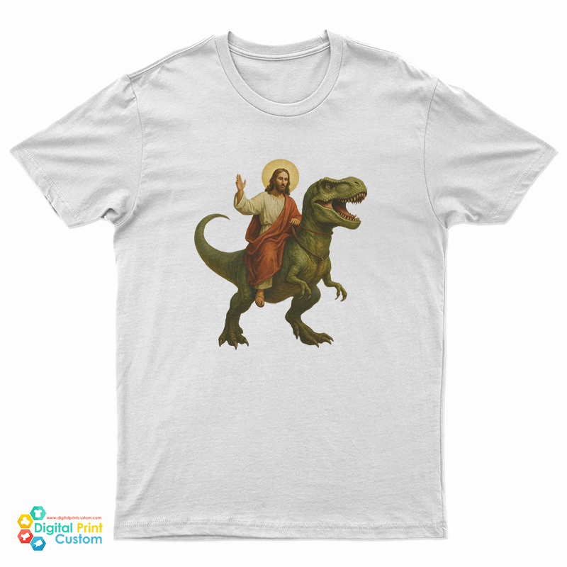 Jesus Riding A Dinosaur T-Shirt